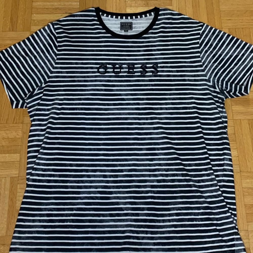 GUESS Vintage Wash Striped Tee